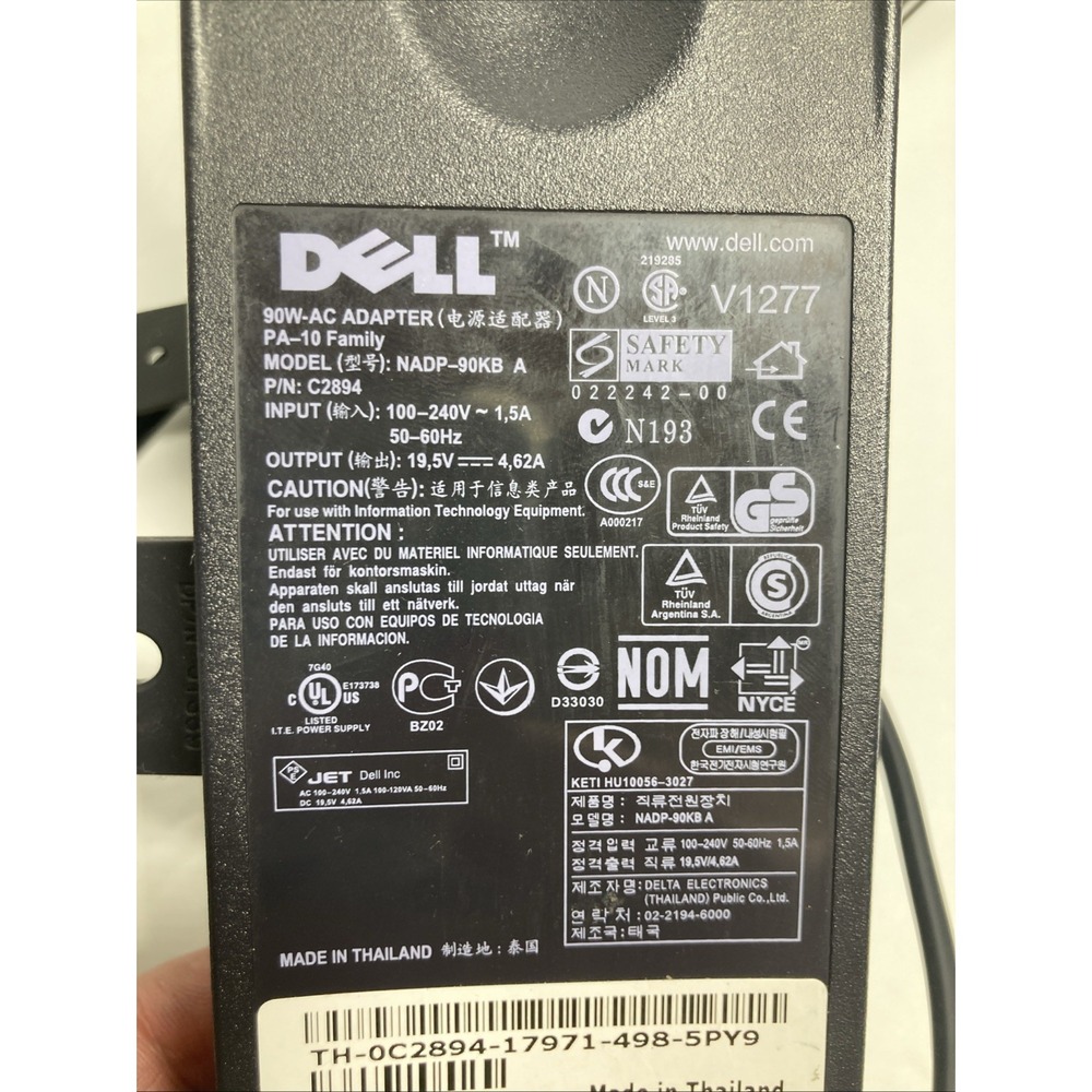 Laptop AC Adapter Charger for Dell NADP-90kb P-10 PA 10 0DF266 YP368 CN-0DF266 - Picture 3 of 8
